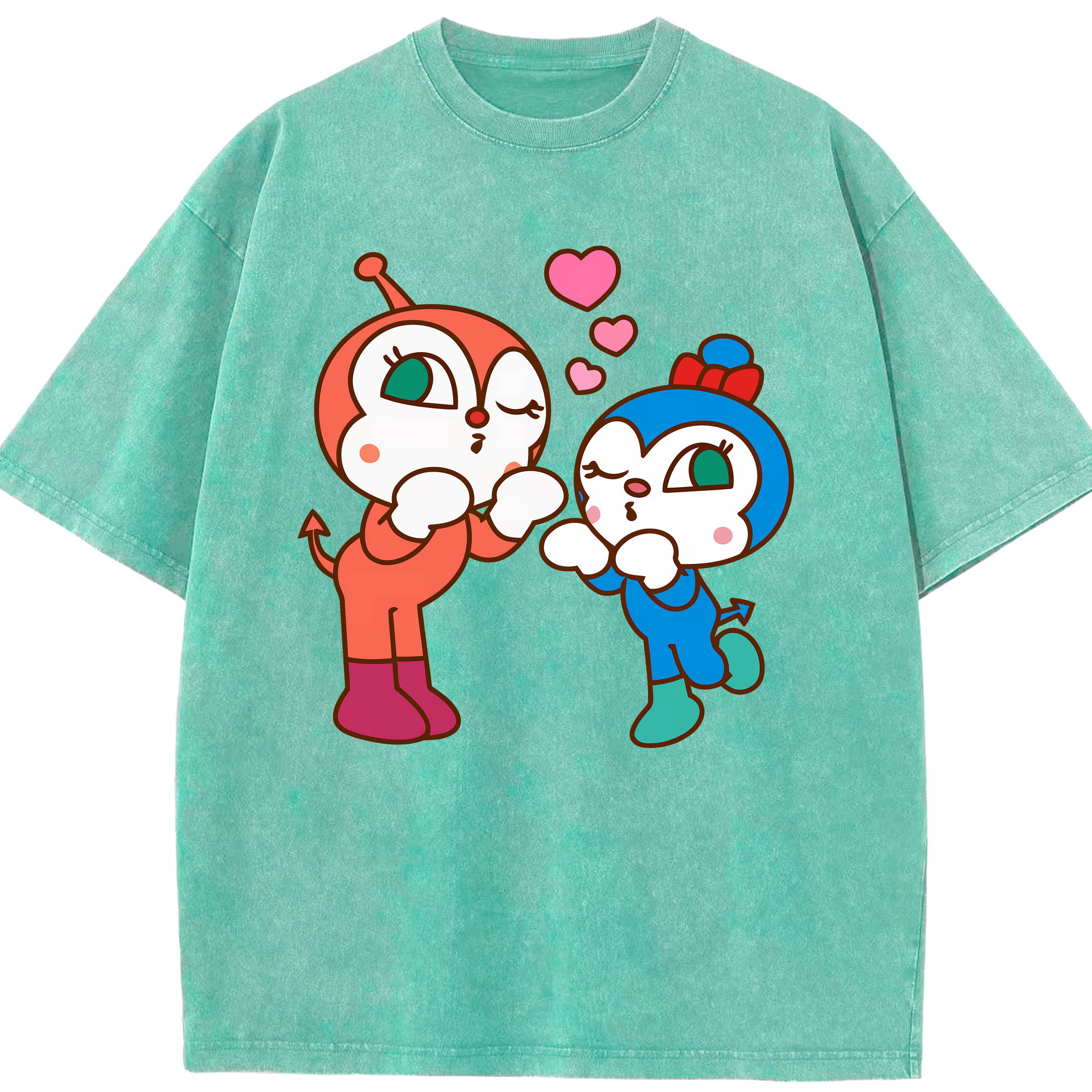 （画像用） アンパンマン Anpanman 綿100% ヴィンテージ風 半袖Tシャツ（フロントプリント）